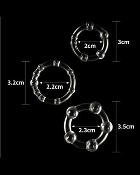 Triple Beaded Donut Ring Set